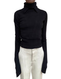 Chanel Black 07A Cashmere Turtleneck Long Sleeve Sweater - 42 / US 6