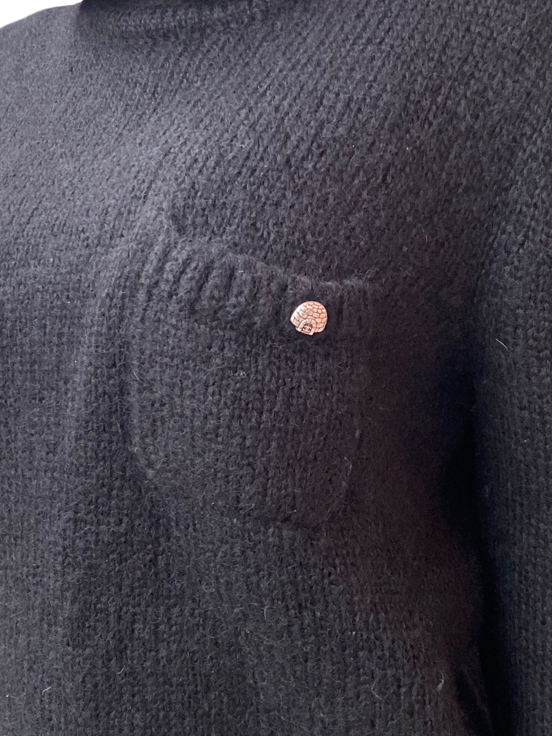 Chanel Black Mohair Blend Turtleneck Sweater - 40 / US 6