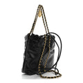 Shiny Calfskin Quilted Mini Chanel 22 Black White