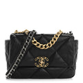Lambskin Quilted Medium Chanel 19 Flap Black