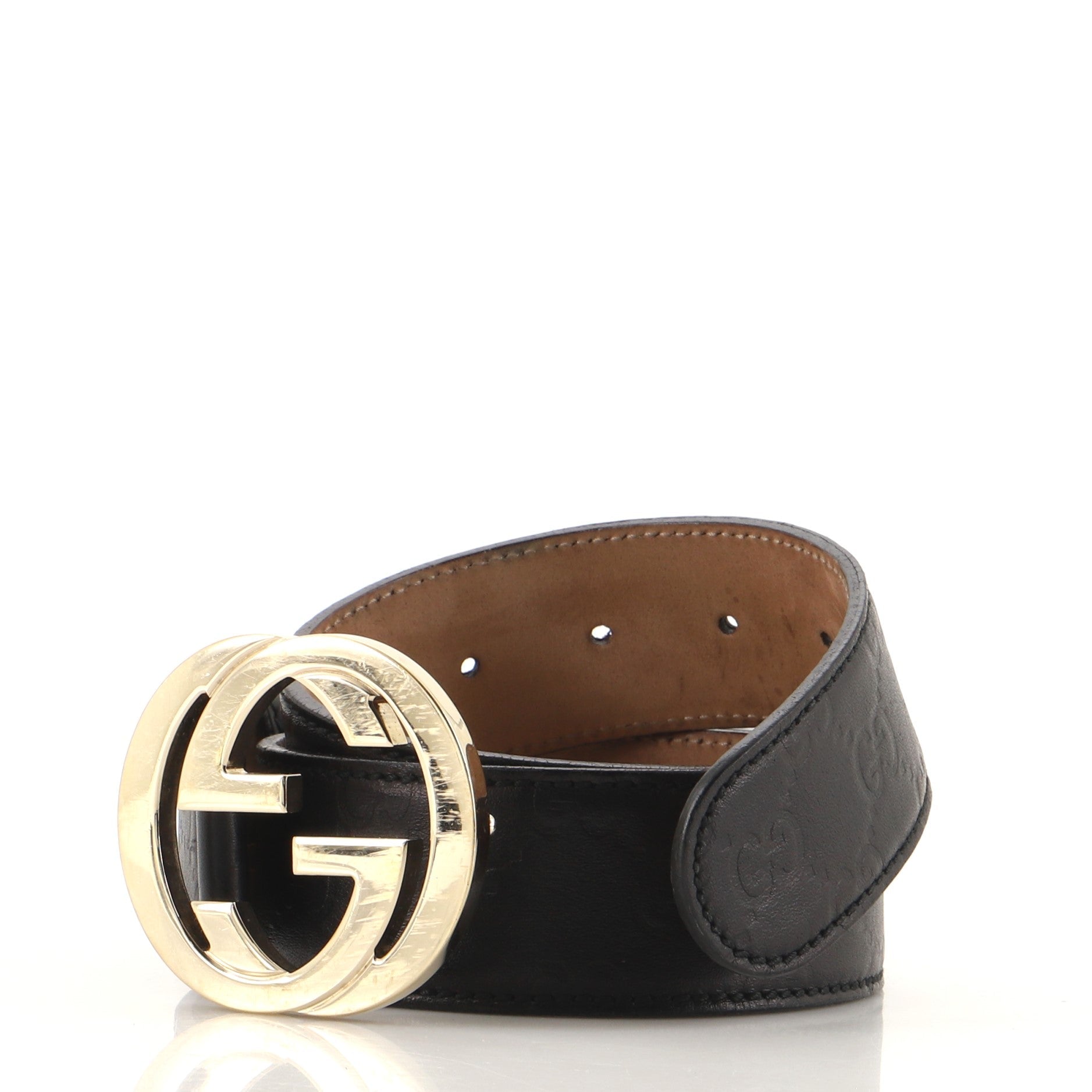 Interlocking G Belt Guccissima Leather Wide 80
