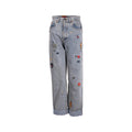Gucci Size 26 Gucci Symbol Embroidered Denim Jeans Cotton Blue