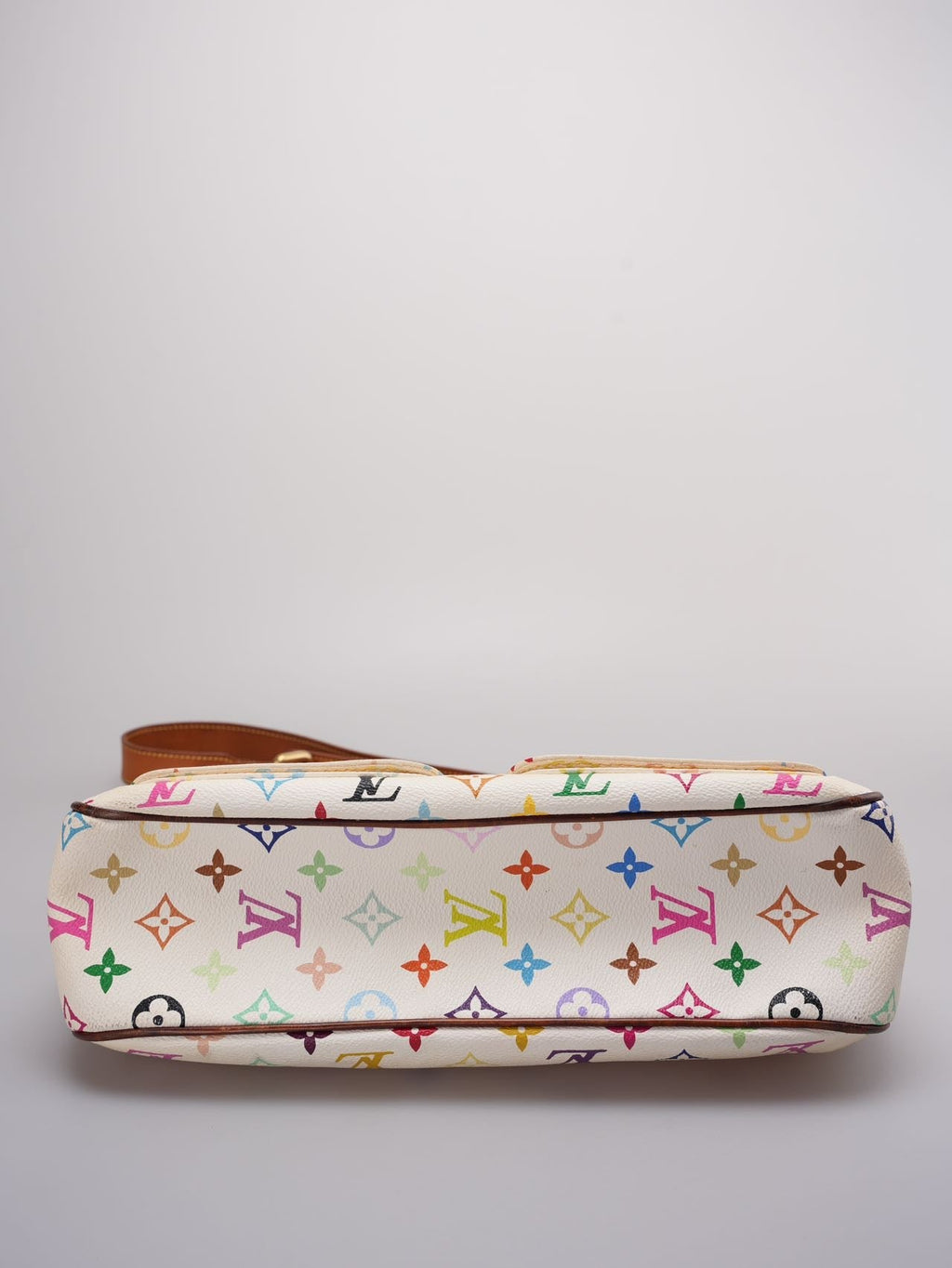 Louis Vuitton Takashi Murakami White Multicolore Monogram Coated Canvas Petit Noe Bag Gold Hardware