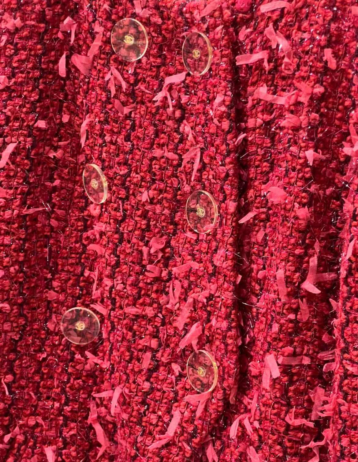 Chanel 17A Fantasy Tweed jacket Raspberry/Red/Plum size 40 brand new with tag