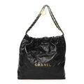 Shiny Calfskin Quilted Chanel 22 Black