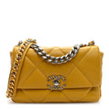 Lambskin Quilted Medium Chanel 19 Flap Yellow