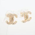 Chanel Coco Logo Gold Rhinestone Earrings Costume Jewellery