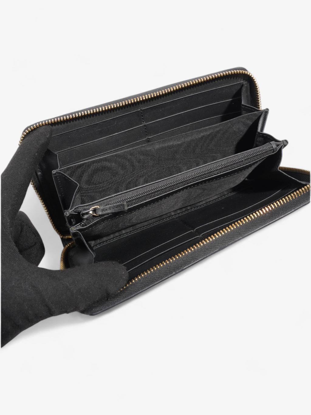 Gucci GG Supreme Zip Around Wallet Supreme / Gold Coated Canvas