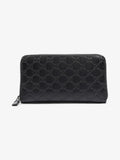 Gucci Guccissima Zip Around Wallet Black Leather