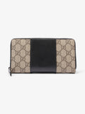 Gucci Zip Around GG Wallet Beige And Ebony GG Supreme / Black Coated Canvas