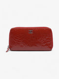 Chanel Camelia Zip Round Wallet Red Leather
