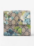 Gucci Monogram Blooms French Flap Wallet GG Supreme / Blue Coated Canvas
