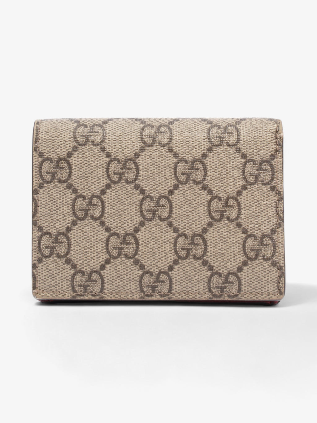 Gucci Cherry Fold Over Wallet GG Supreme / Red / Gold Coated Canvas