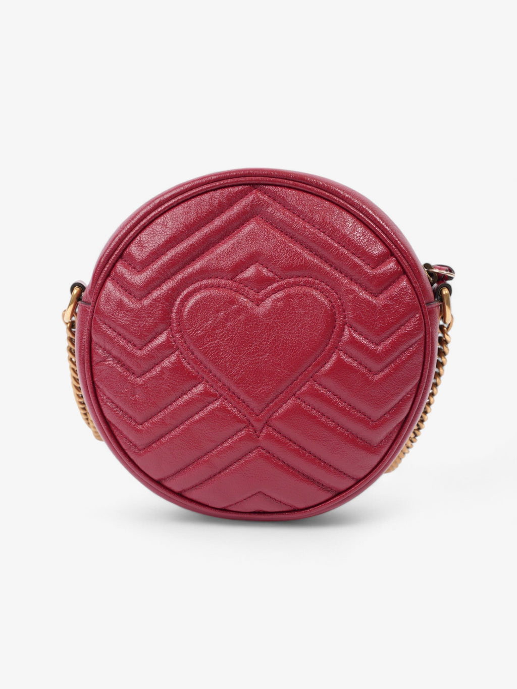 Gucci Marmont Round Bag Red Matelasse Leather