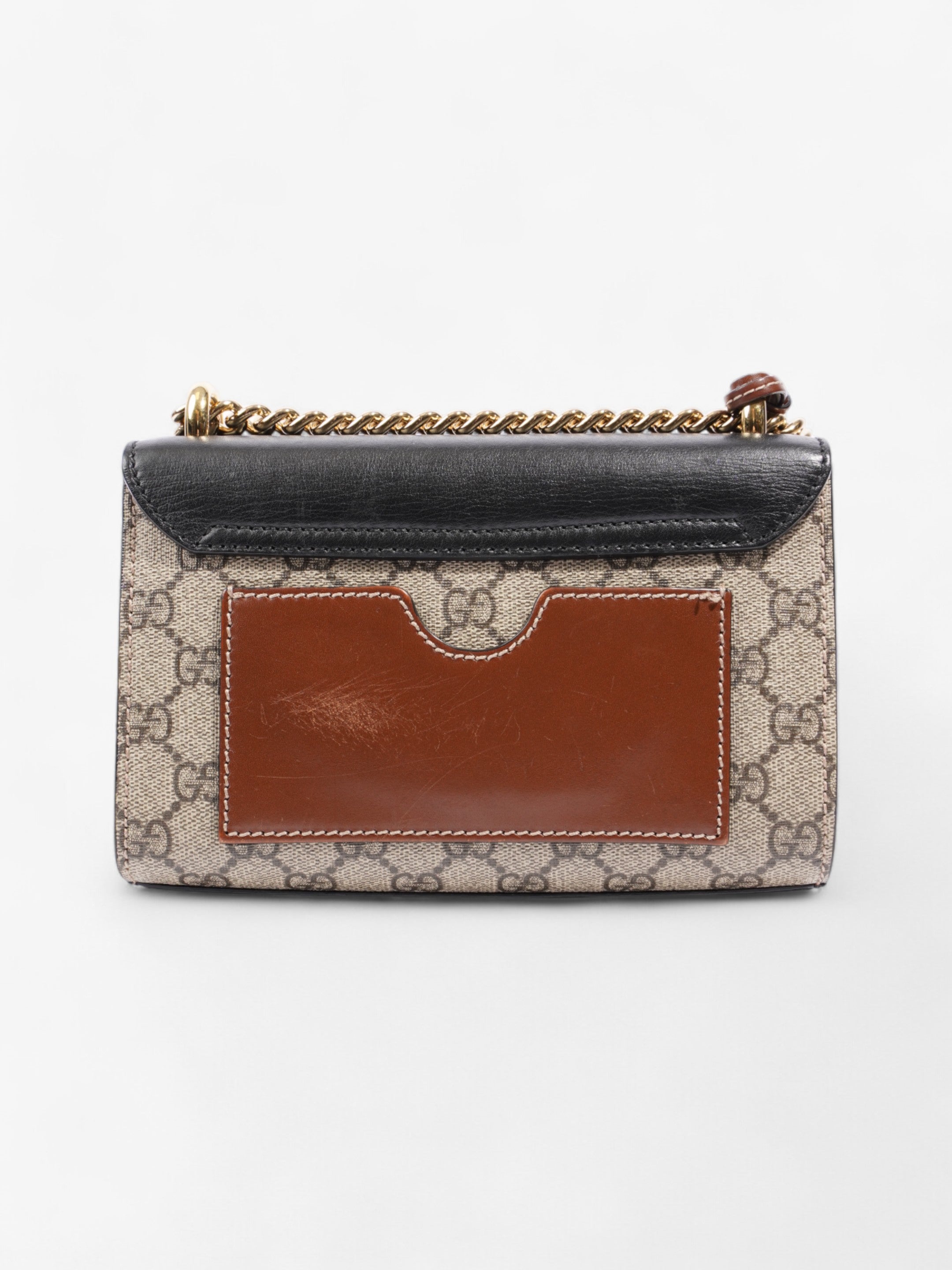 Gucci Padlock Shoulder Bag Black / Supreme Leather Mini