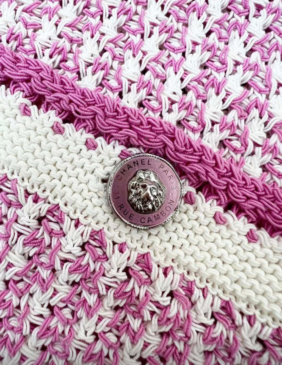 Chanel 22p pink cotton knitted dress size 34