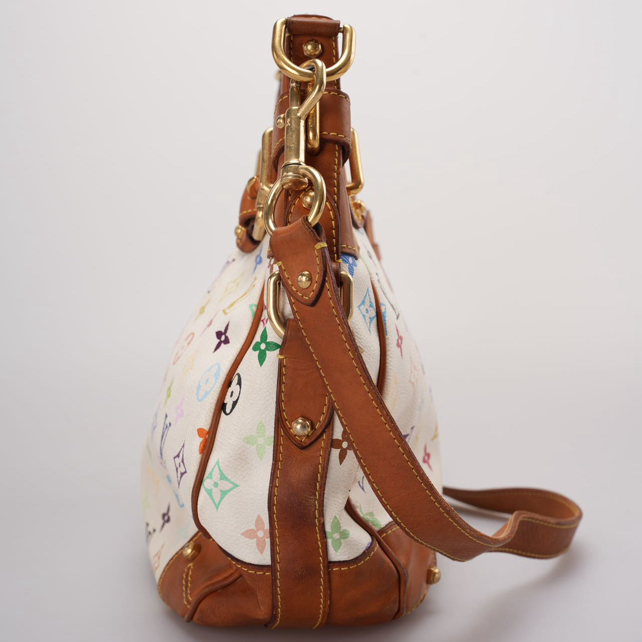 Louis Vuitton Vintage White Monogram Multicolor Greta Bag