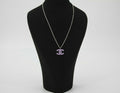 Chanel Vintage 04P Enamel Pink Purple CC Necklace