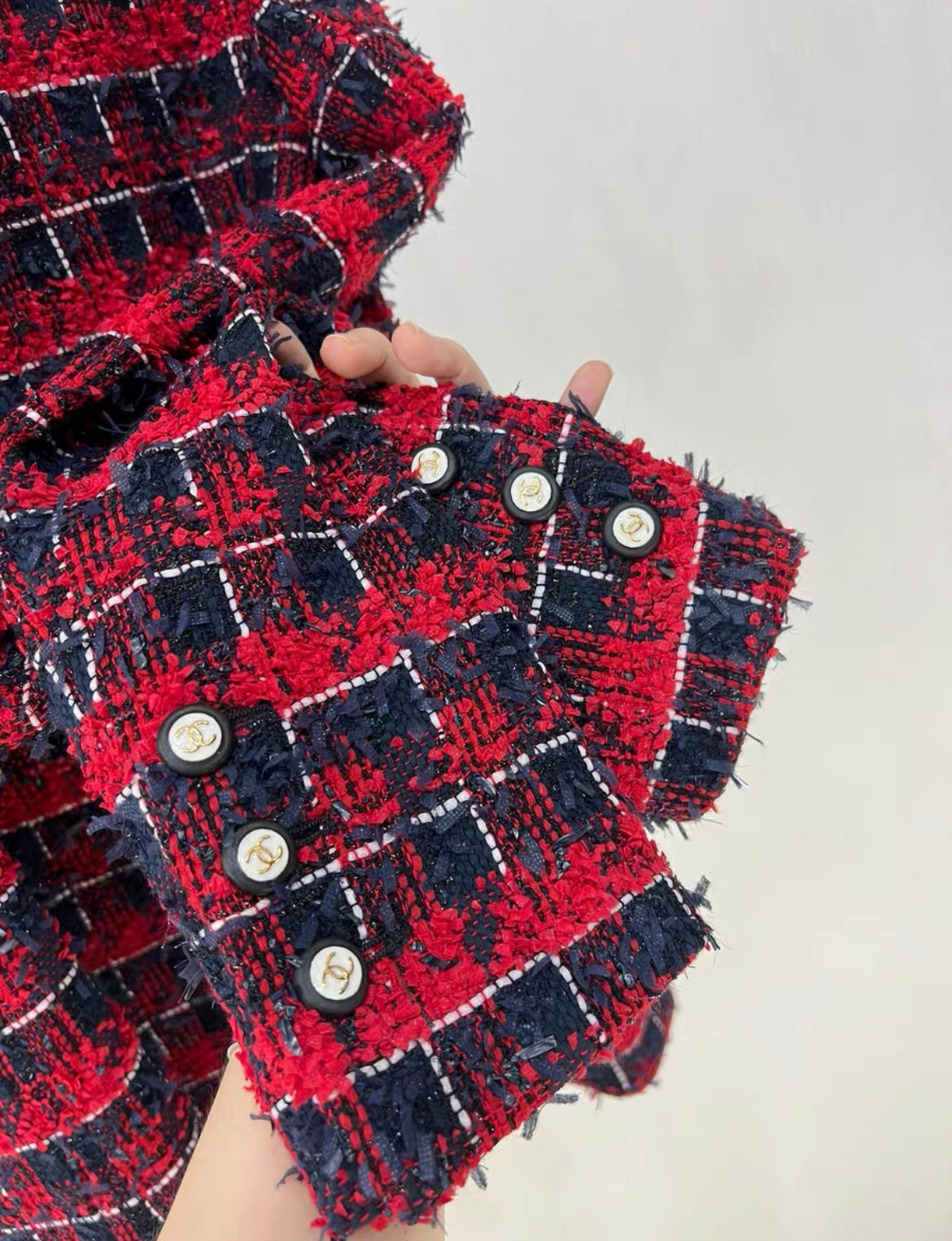 Chanel 24S red tweed jacket brand new with tags size 36