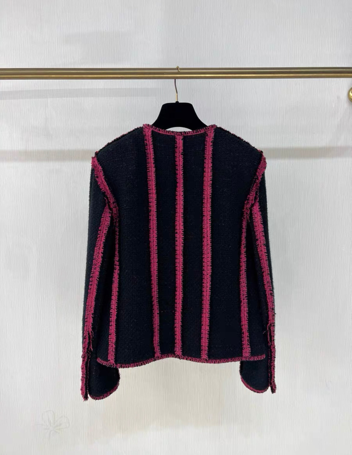 Chanel 2022 black and pink tweed jacket brand new with tags size 36