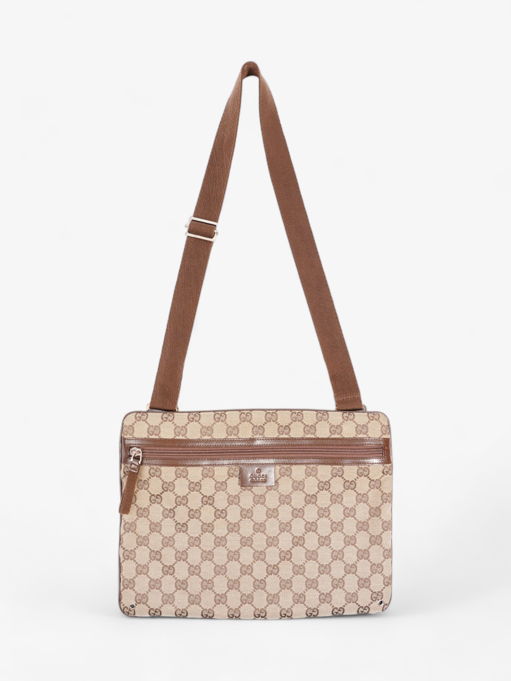 Gucci Flat Messenger Bag GG Supreme Canvas