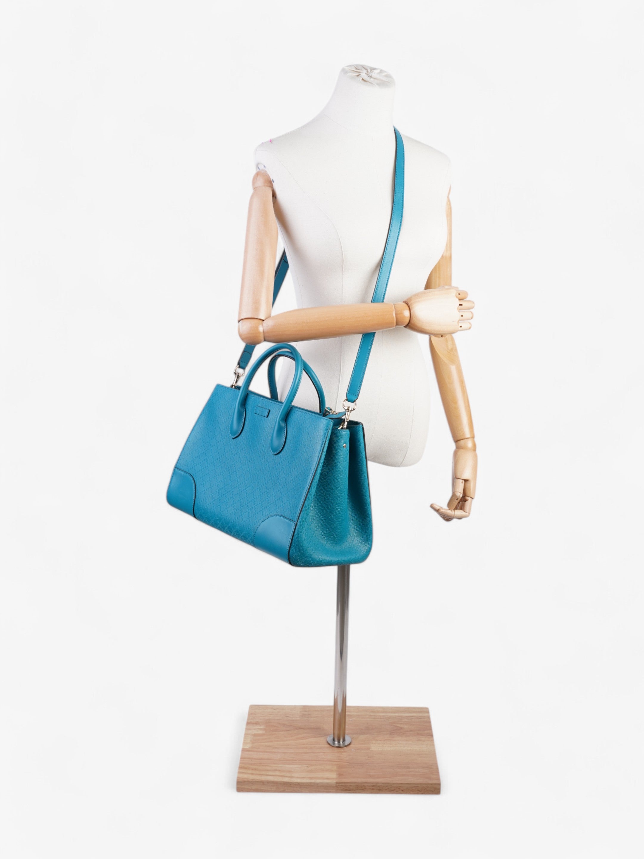 Gucci Diamante 2-Way Turquoise  Leather