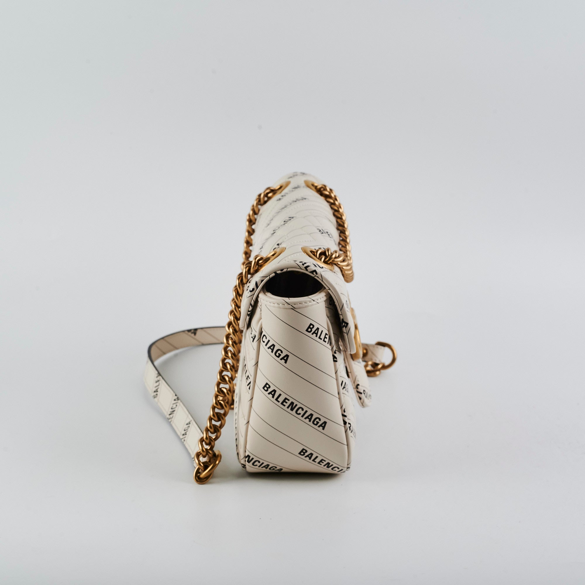 Gucci X Balenciaga Collab Marmont Small White