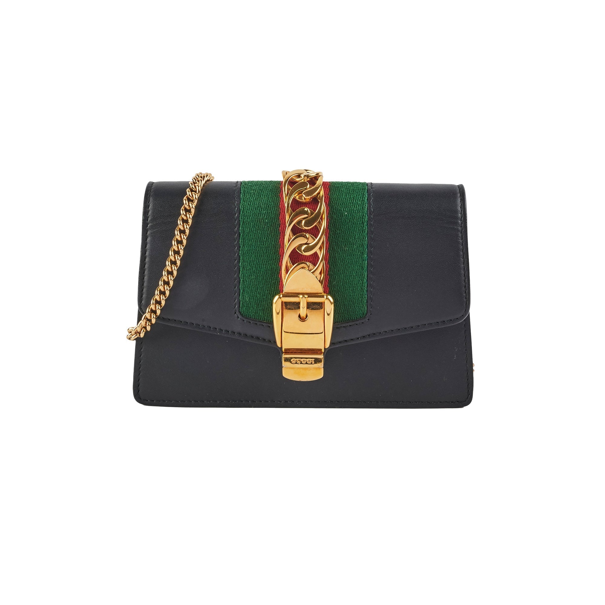 Gucci Supermini Sylvie Chain Bag Black