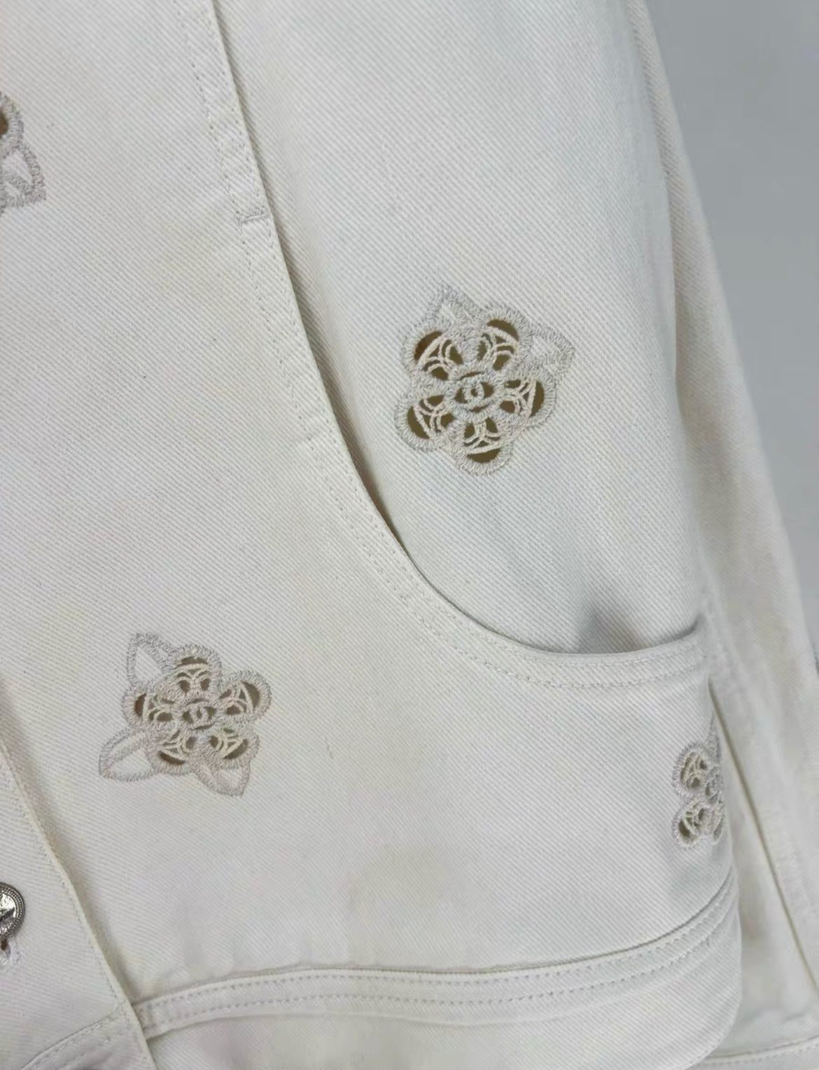 Chanel 24P Camellia denim jacket brand new with tag size 36