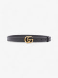 Gucci GG Marmont Thin Belt Black / Gold Leather 75cm / 30"
