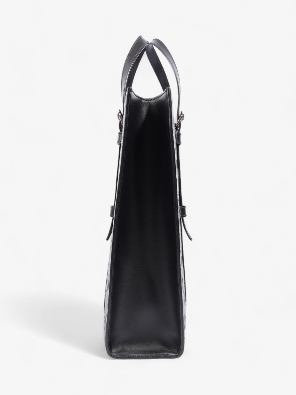 Gucci GG Tote Bag Black Embossed Leather Medium