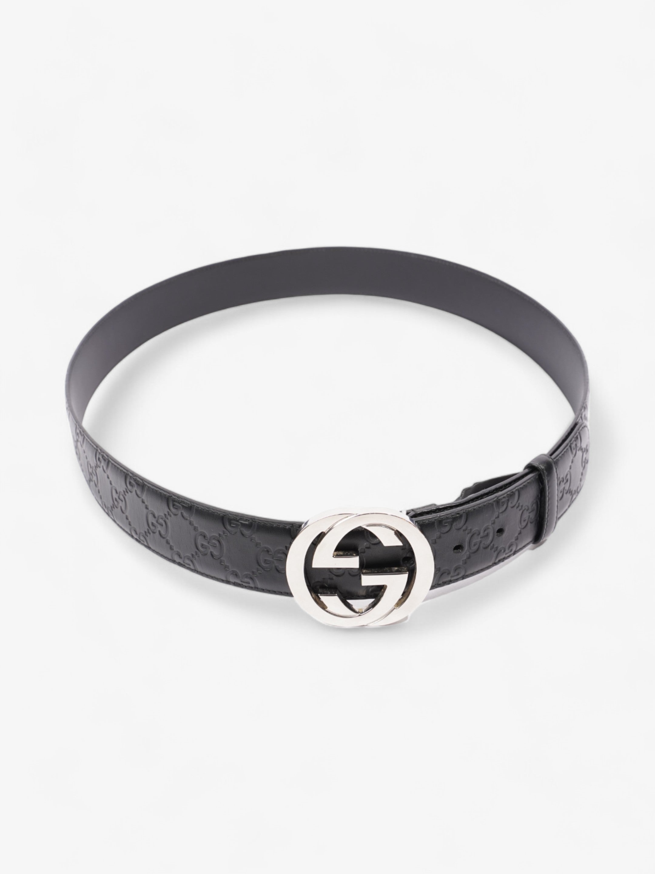 Gucci Interlocking G Belt Black Leather 105cm 42"