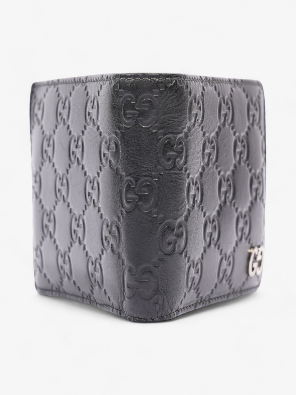 Gucci Guccissima Compact Wallet Black Leather