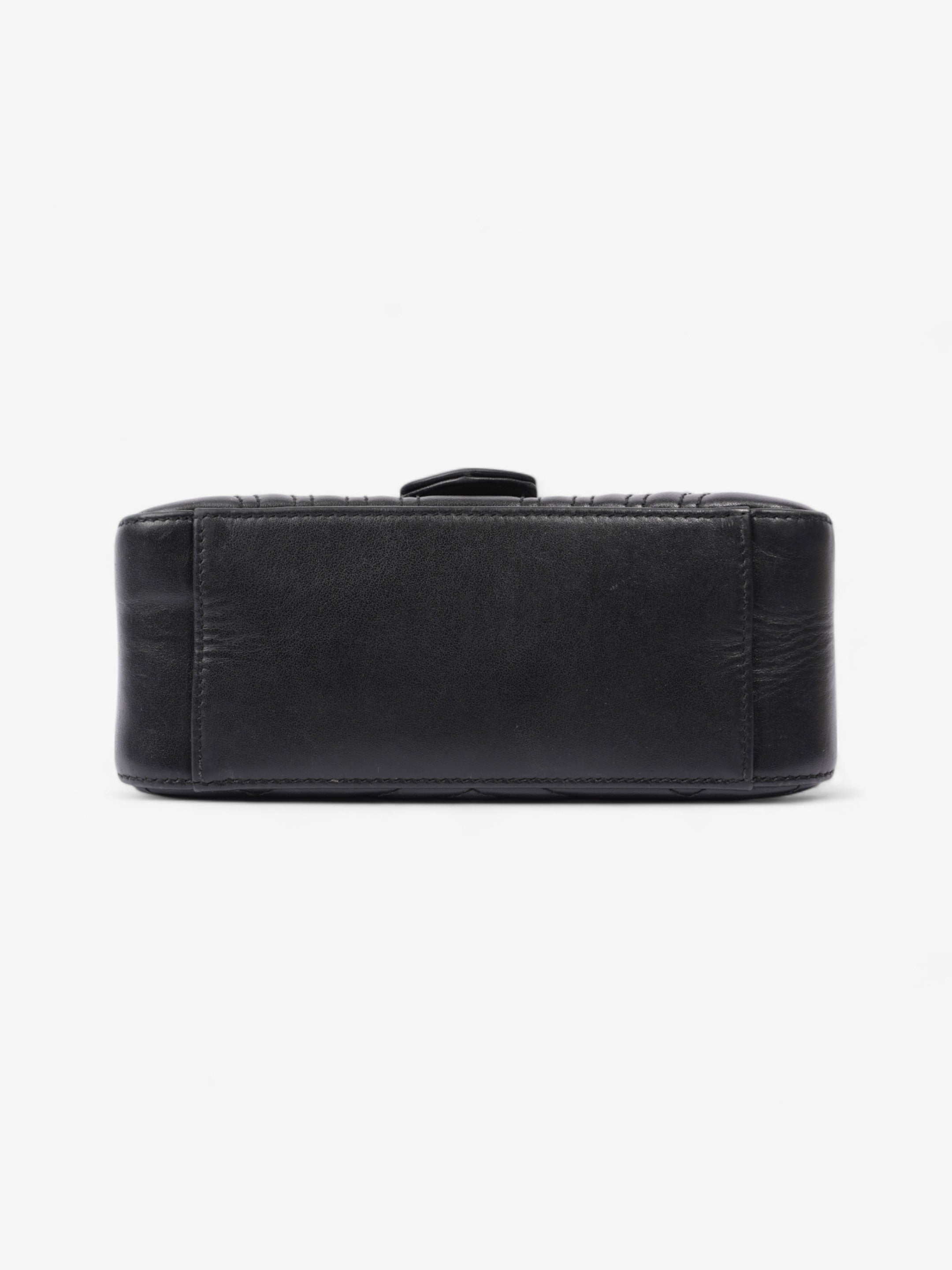 Gucci GG Marmont Top Handle Bag Black Matelasse Leather Mini