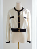 Chanel Cruise 2019 La Pausa White Black Gold Terry 19C igan Jacket