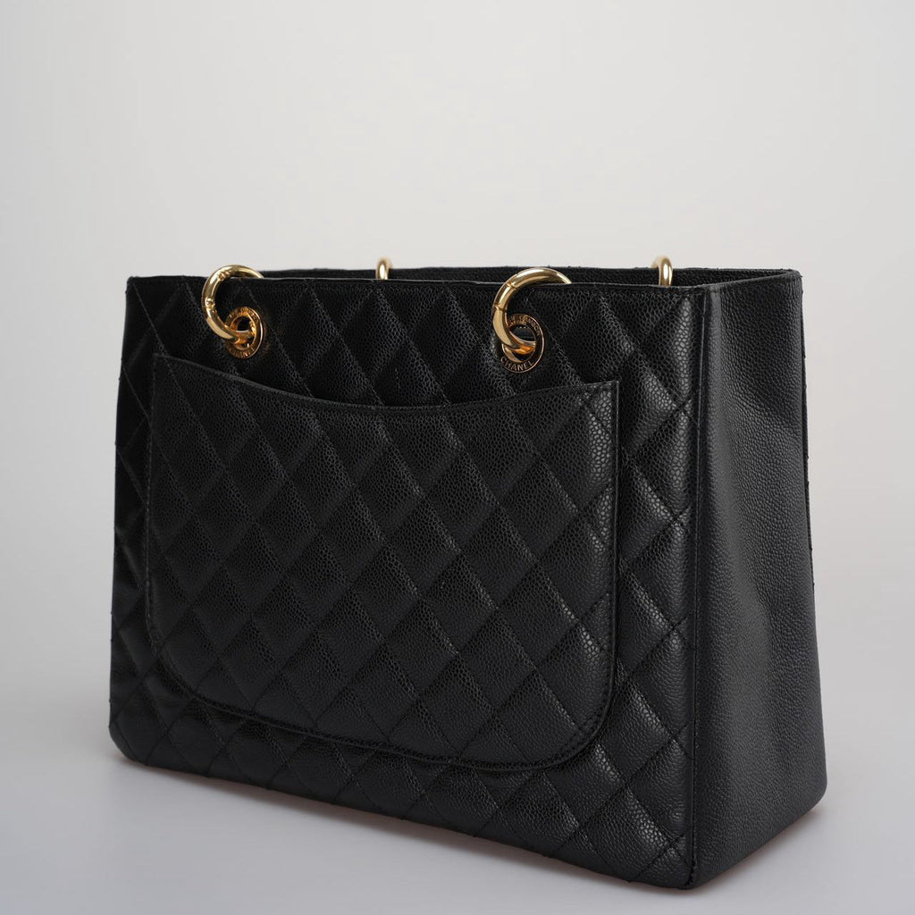 Chanel GST Black Bag in Cavier Leather with Gold Hardware from 2014 part 1
