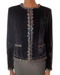 Chanel 2013 Black Sequin Velour Jacket - 42