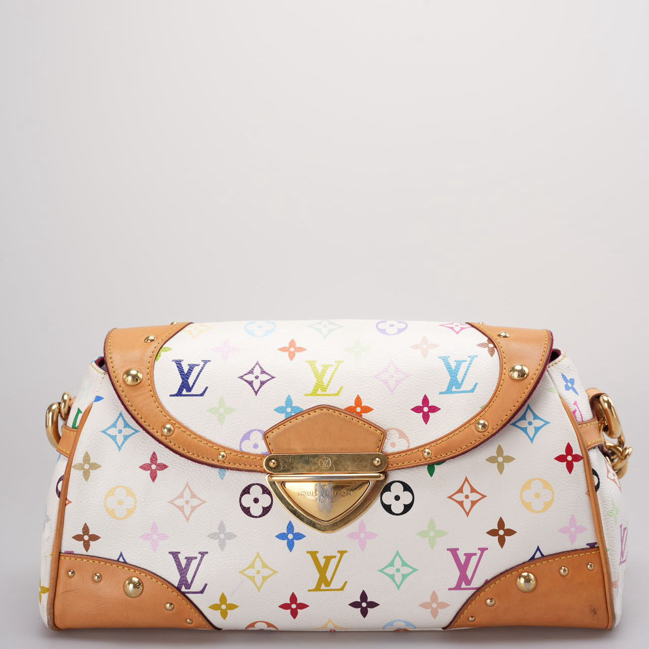 Louis Vuitton Vintage White Monogram Multicolore Beverly MM Blanco