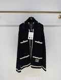 Chanel 24P black and white knitted igan size 34