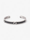 Gucci Interlocking G Bangle Black / Silver Silver Sterling 19