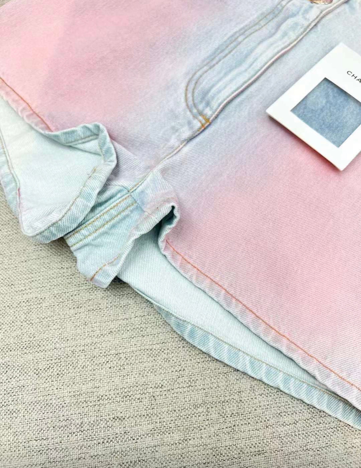 Chanel 24C ombre denim shorts size 36 brand new with tags