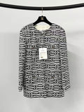 Chanel 22s sequins black and white CC jacket size 36