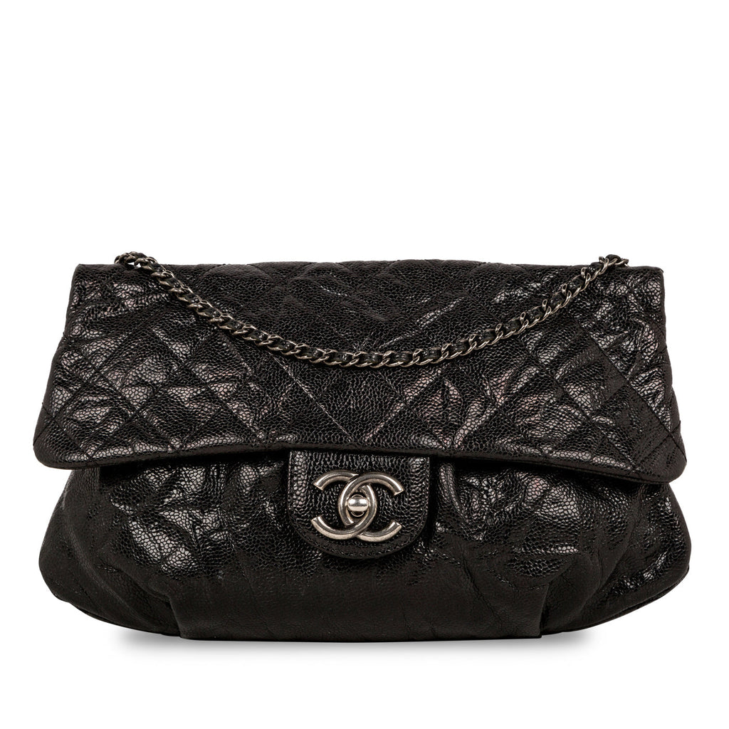 Chanel Glazed Caviar Medium Elastic Flap Bag
