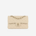 Chanel Small Classic Flap - Ecru Caviar | Champagne Gold Hardware