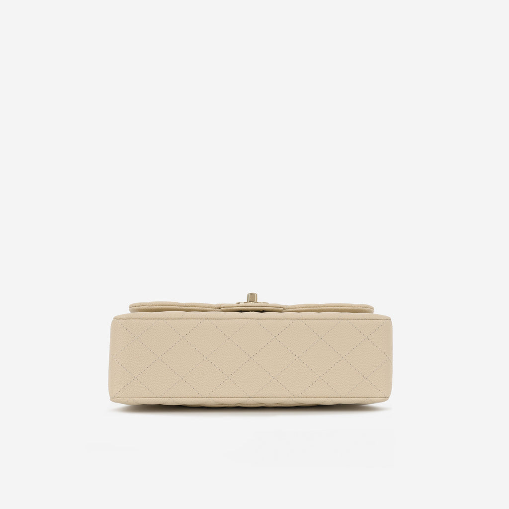 Chanel Small Classic Flap - Ecru Caviar | Champagne Gold Hardware