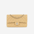 Chanel Vintage Medium Classic Flap - Beige Lambskin | Silver Hardware