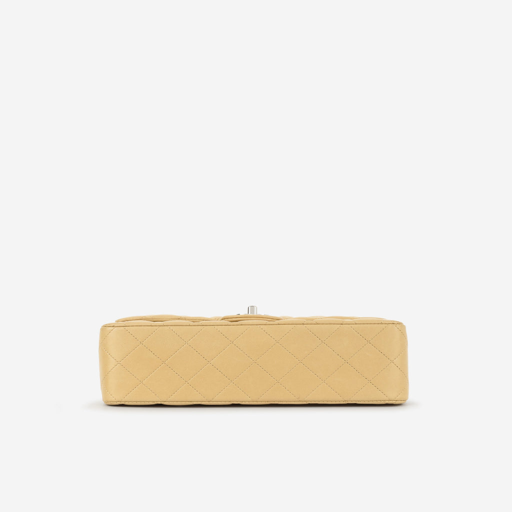 Chanel Vintage Medium Classic Flap - Beige Lambskin | Silver Hardware