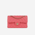 Chanel Small Double Classic Flap - Pink Lambskin | Champagne-Gold Hardware