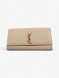 Saint Laurent Kate Monogram Clutch Beige Leather