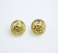 Chanel Vintage 1988 Gold-plated & Resin Round Clip-on earrings